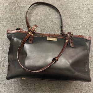 Brahmin Arno Tuscan black leather satchel